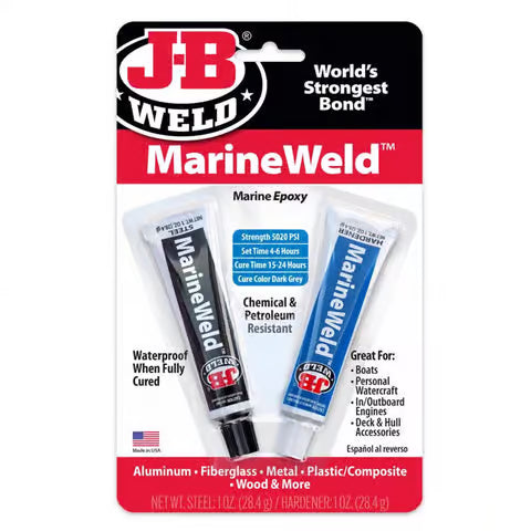 J-B Weld 8272 MarineWeld Marine 2-Part Epoxy / Twin Tube – 2 OZ